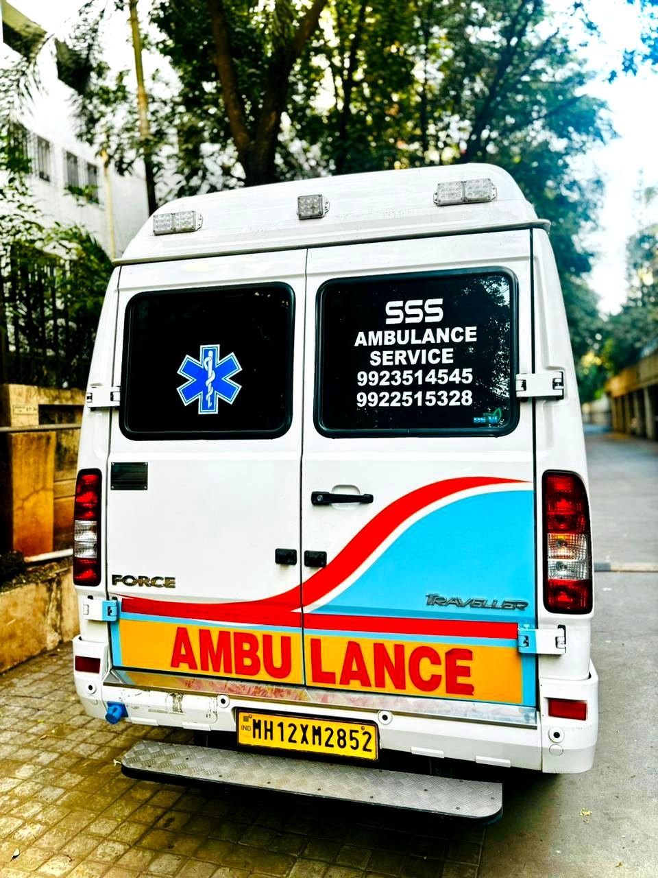Samarth Ambulance vehicle parked and ready